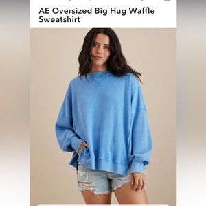 AE Oversized Big Hug Waffle Sweatshirt 💙 Small
